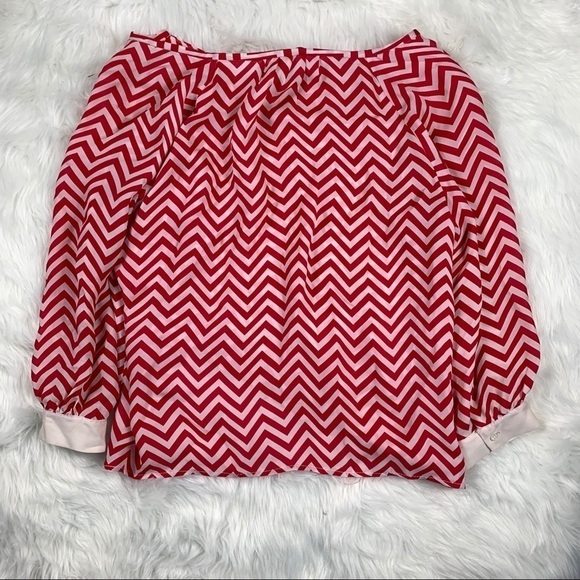 JOIE‎ Silk Chevron Blouse - Picture 3 of 6